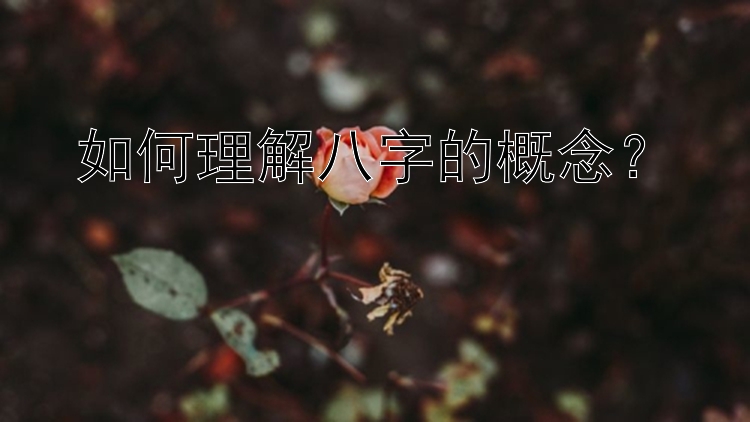 如何理解八字的概念？