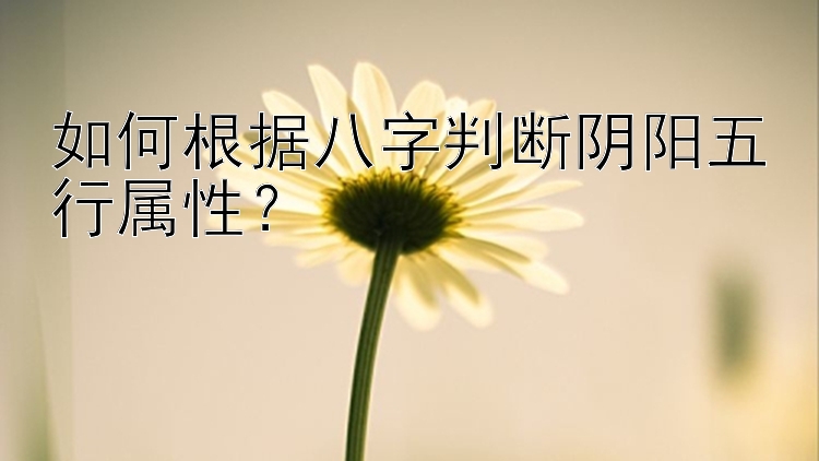 如何根据八字判断阴阳五行属性？