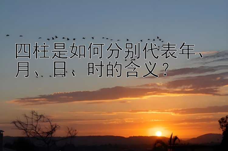 四柱是如何分别代表年、月、日、时的含义？