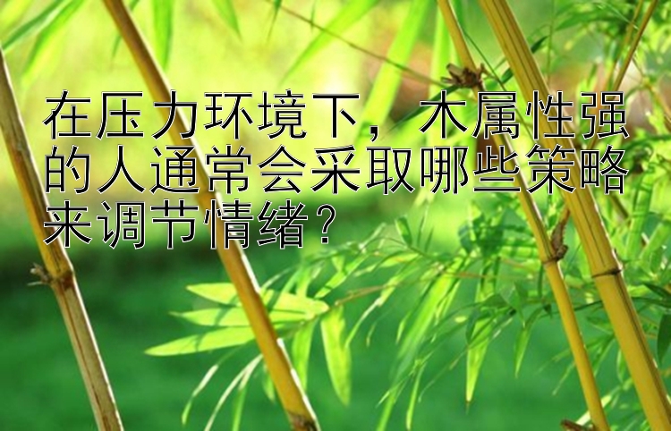 在压力环境下，木属性强的人通常会采取哪些策略来调节情绪？