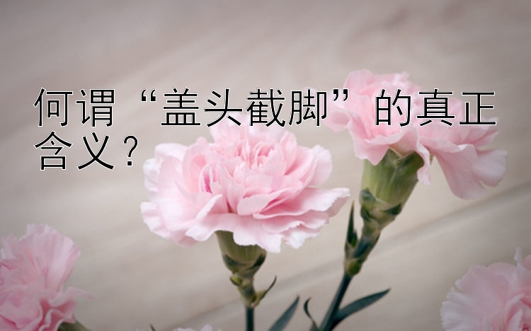 何谓“盖头截脚”的真正含义？