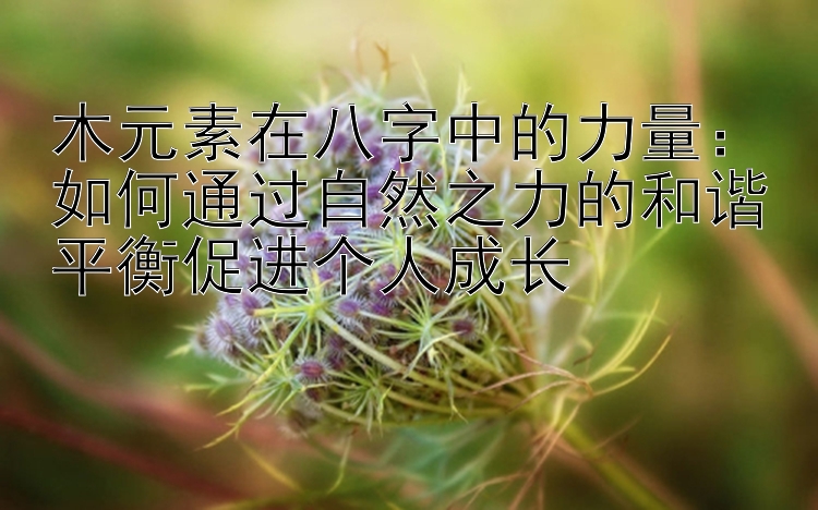 木元素在八字中的力量：如何通过自然之力的和谐平衡促进个人成长