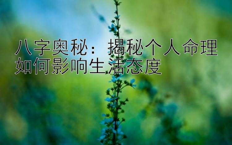 八字奥秘：揭秘个人命理如何影响生活态度