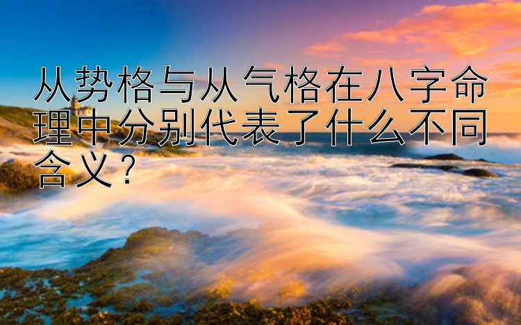 从势格与从气格在八字命理中分别代表了什么不同含义？