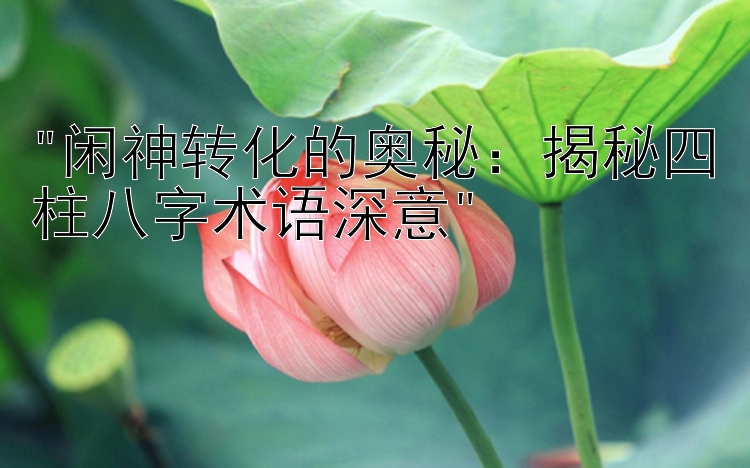 闲神转化的奥秘：揭秘四柱八字术语深意