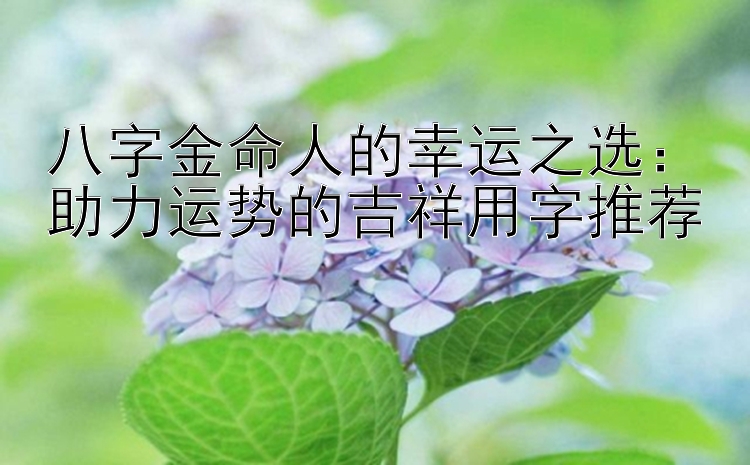 八字金命人的幸运之选：助力运势的吉祥用字推荐