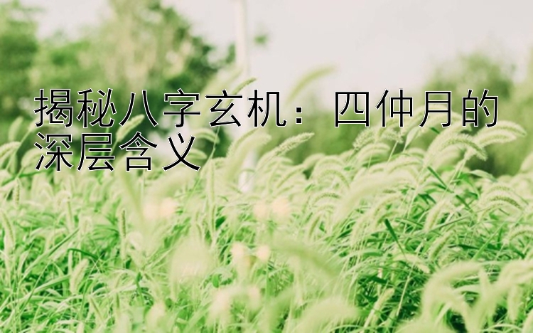 揭秘八字玄机：四仲月的深层含义