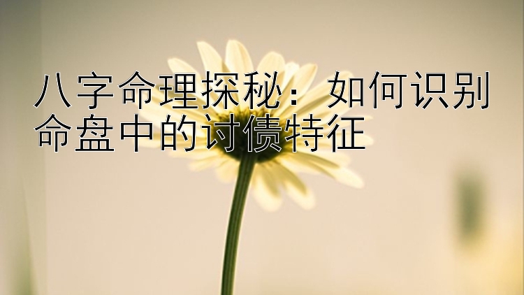 八字命理探秘：如何识别命盘中的讨债特征